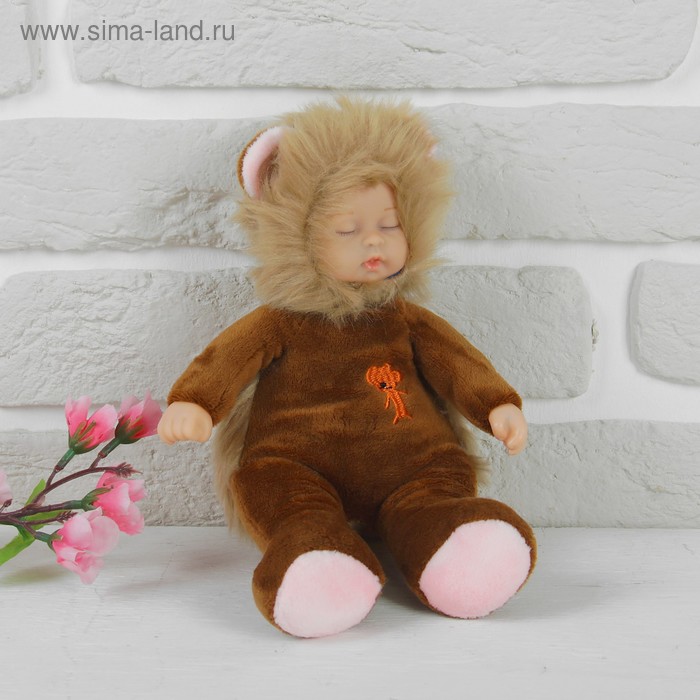 Мягкая игрушка "Кукла в меховом костюмчике", закрытые глазки, цвета микс - Фото 1
