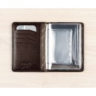 Бумажник для автодокументов, без застёжки, 2 ряда, 10 карманов, натуральная кожа, цвет коричневый - Фото 2