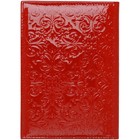 Бумажник для автодокументов, без застёжки, 2 ряда, 10 карманов, натуральная кожа, цвет красный - Фото 3