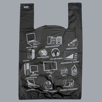 Пакет «Электроника», полиэтиленовый, майка, чёрная 40×63 см, 20 мкм