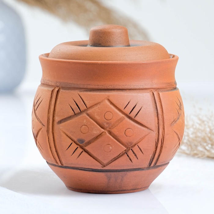 Горшочек для запекания Кунгурская керамика «Молочение», 700 мл, коричневый - Фото 1