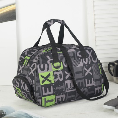 Сумка дорожная, ручная кладь, отдел на молнии, 2 наружных кармана, длинный ремень, цвет чёрный