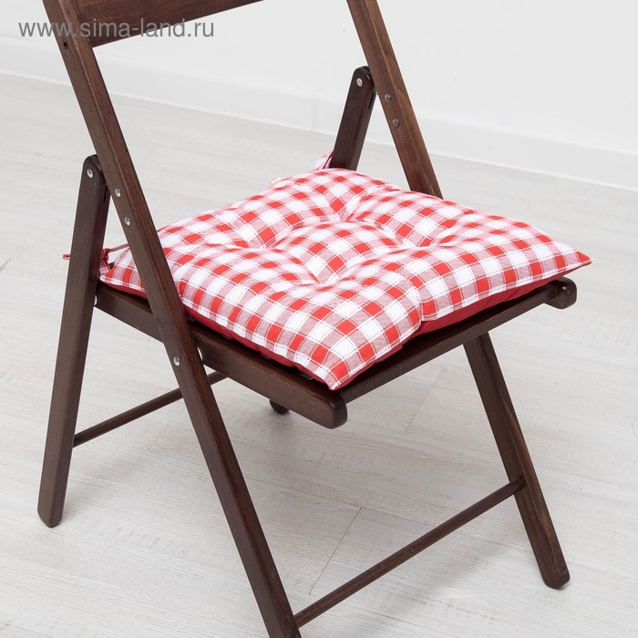 Подушка на стул набивная 05-759 42х42х13 см, репс, хл 100%, ПЭ 100% - Фото 1