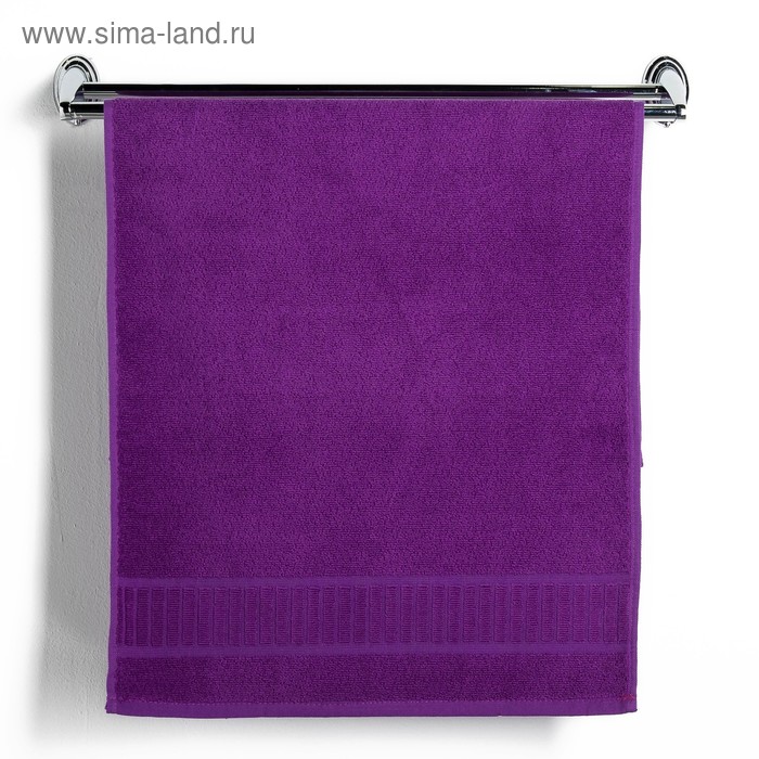 Полотенце махровое букле 50х90 см, фиолетовый, хл 100%, 380 г/м2 - Фото 1