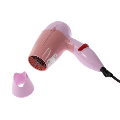 УЦЕНКА Фен для волос LuazON LF-23, 800 Вт, 2 скорости, 1 режим, складная ручка, розовый