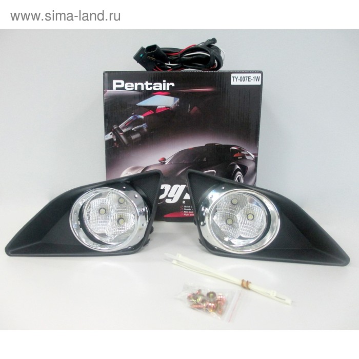 Фара противотуманная светодиодная TY-007E-1W LED, Toyota Corolla 2007-2010 г, хром - Фото 1