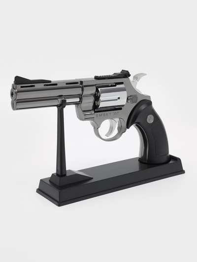 Зажигалка настольная, газовая «Револьвер», пьезо, 24×14×4 см