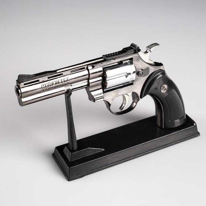 Зажигалка настольная, газовая "Револьвер", пьезо, 24 х 14 см - Фото 1