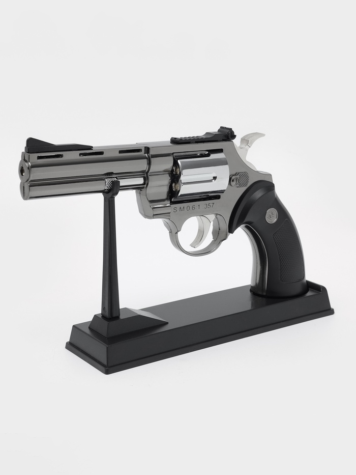 Зажигалка настольная, газовая «Револьвер», пьезо, 24×14×4 см - Фото 1