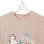 Футболка удлинённая женская KAFTAN "Happy family" бежевый, р-р 50-52, 100 % хлопок - Фото 3
