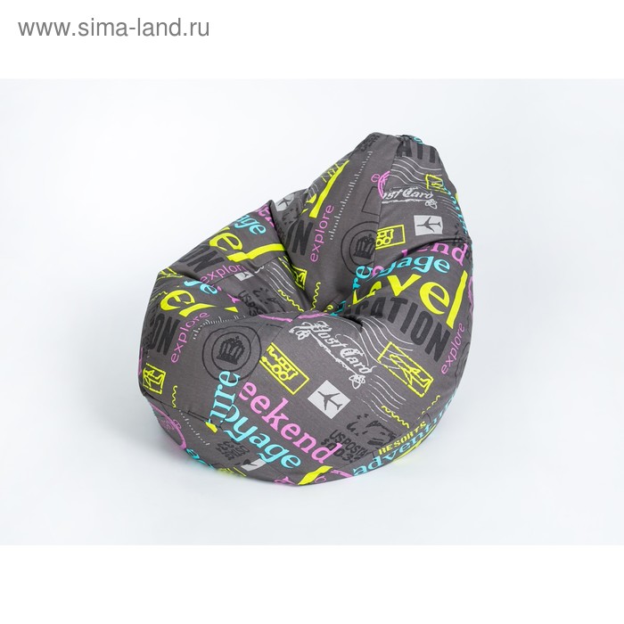 Кресло мешок Wowpuff «Груша», жаккард, ширина 60 см, высота 85 см - Фото 1