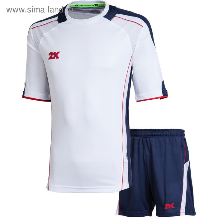 Комплект футбольной формы 2K Sport Viva, white/navy/red, размер XS - Фото 1