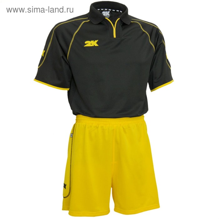 Комплект футбольной формы 2K Sport Gabriel, black/yellow, размер XL - Фото 1