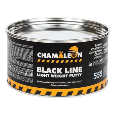 Шпатлевка CHAMAELEON, легкая, мягкая, со стекловолокном BlackLine(отвердитель в компл),1кг