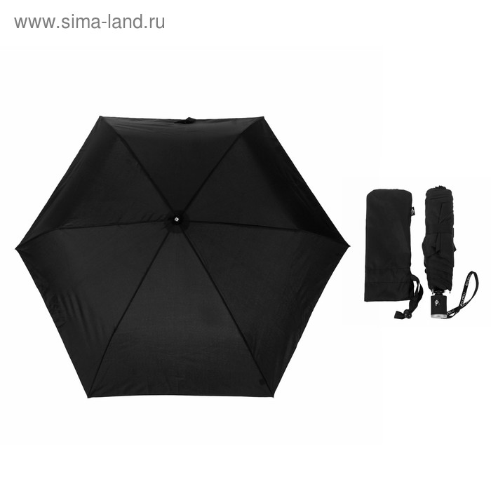 Зонт автоматический "Однотонный", R=50см, цвет чёрный - Фото 1