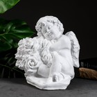 Фигура "Ангел с розами большой" белый 20х30х24см - Фото 4