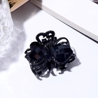 Крабик для волос «Чёрные кружева», два сердца, 2.3 см, чёрный - Фото 4