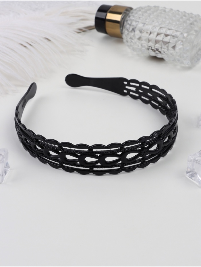 Ободок для волос «Далида», бантик узоры, 2.2 см, чёрный - Фото 1