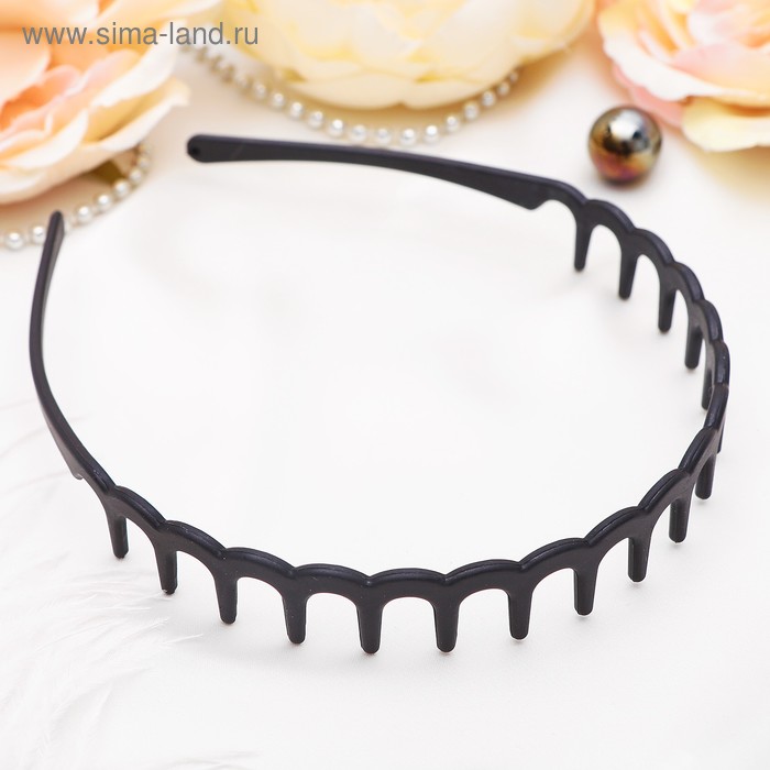 Ободок для волос «Ночь», простой, 1.7 см, матовый чёрный - Фото 1