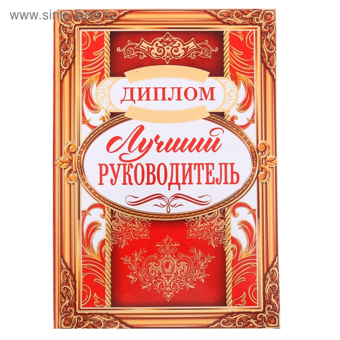 Диплом "Лучший руководитель", 15,2 х 21,5 см - Фото 1