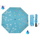 Зонт полуавтоматический "Вальс", R=50см, с проявляющимся рисунком, цвет голубой - Фото 1