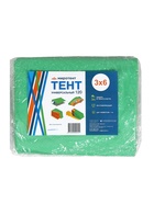 Тент защитный, 6 × 3 м, плотность 120 г/м², УФ, люверсы шаг 1 м, зелёный/серебристый 3391291 - фото 15965756
