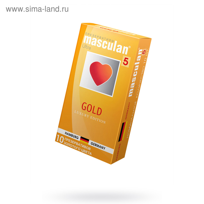 Презервативы Masculan Ultra 5, золотого цвета, 10 шт. - Фото 1