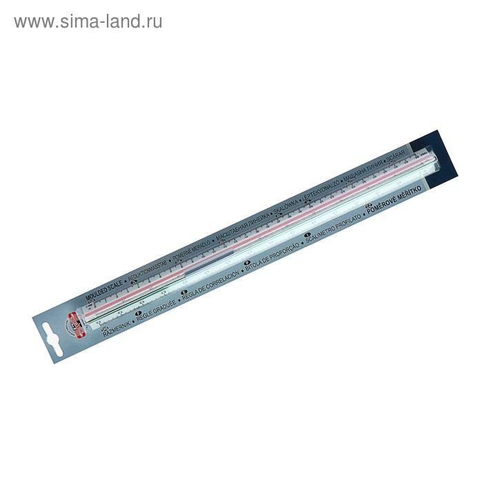 Линейка пластиковая Koh-I-Noor, 30 см, трёхгранная, с держателем - Фото 1