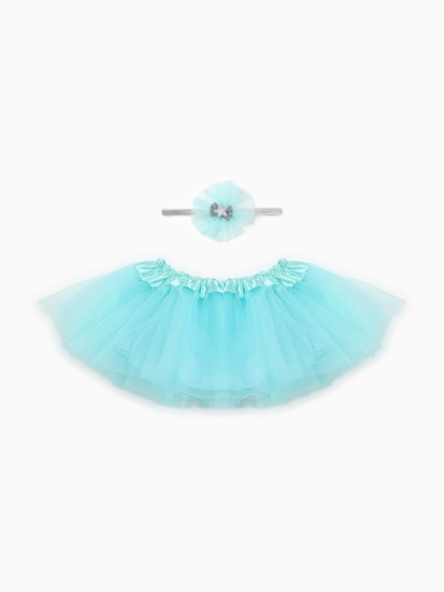 Набор Крошка Я: юбка и повязка на голову «Звездочка», бирюзовый, 3-18 мес