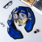 Платок женский "Эдита", размер 105*105 см, цвет синий - Фото 1