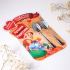 Ложки с гравировкой, набор «Лучшим родителям», 15.5×25.5 см, 2 шт. - Фото 5