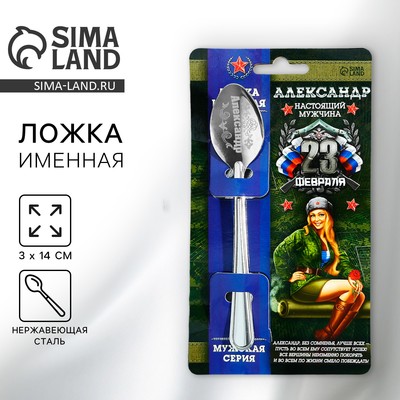 Ложка чайная именная «Александр», 3×14 см