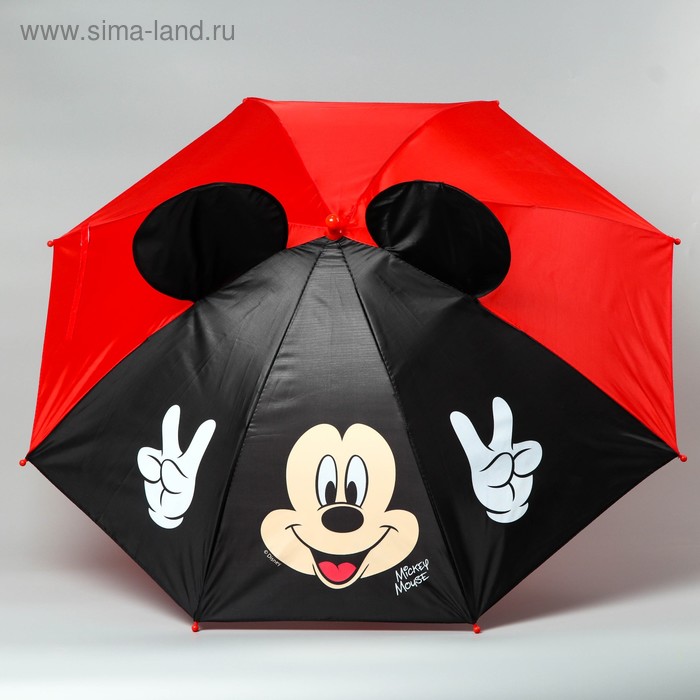 Зонт детский с ушами «Привет», Микки Маус Ø 70 см - Фото 1