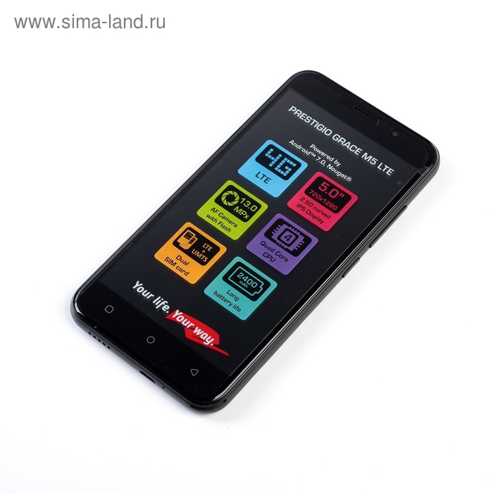 Смартфон Prestigio Grace M5 LTE, 5.0", 1.25ГГц, 1ГБ, 16ГБ, 13.0/2.0МР, 2400 мАч - Фото 1