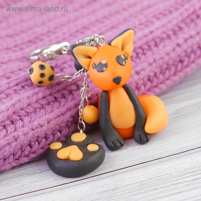 Брелок из полимерной глины своими руками "Лисичка" - Фото 1