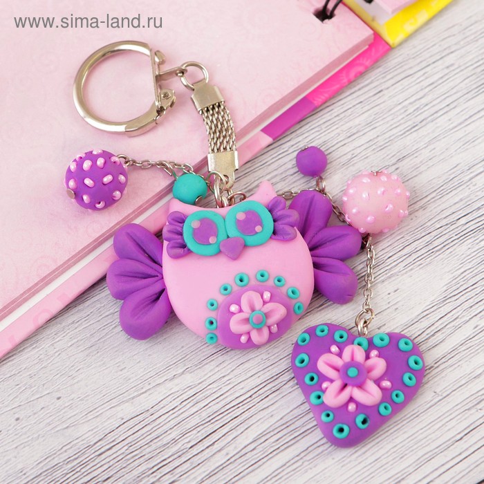 Брелок из полимерной глины своими руками "Совушки" - Фото 1