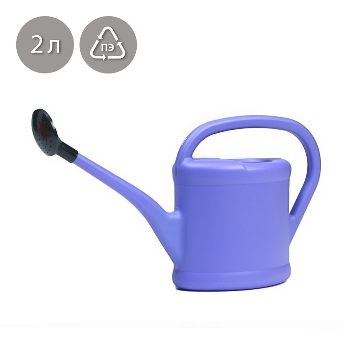 Лейка с длинным носиком, 2 л, с рассеивателем, носик d=14 мм, МИКС - Фото 1