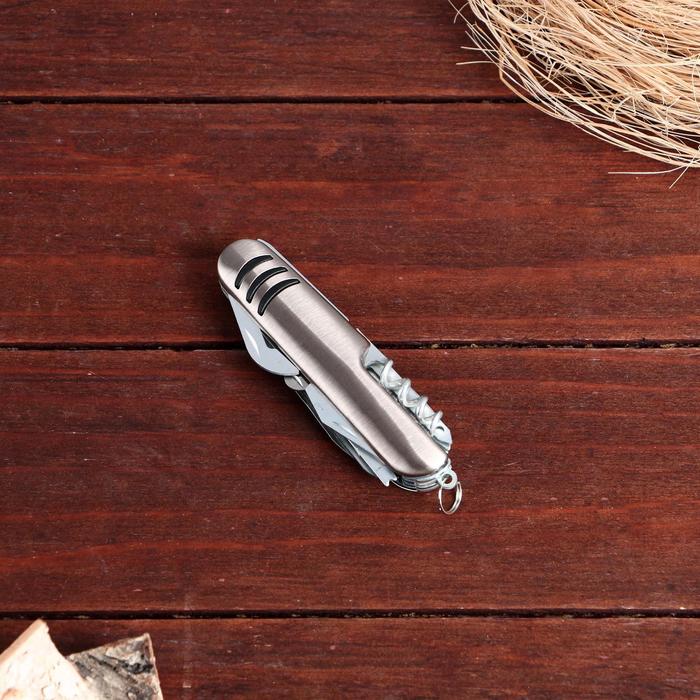 Нож швейцарский "Спасатель" 12в1, серебристый - фото 1886143806