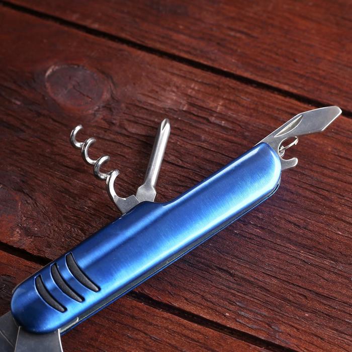 Нож швейцарский "Спасатель" 6в1, синий - фото 1886143826