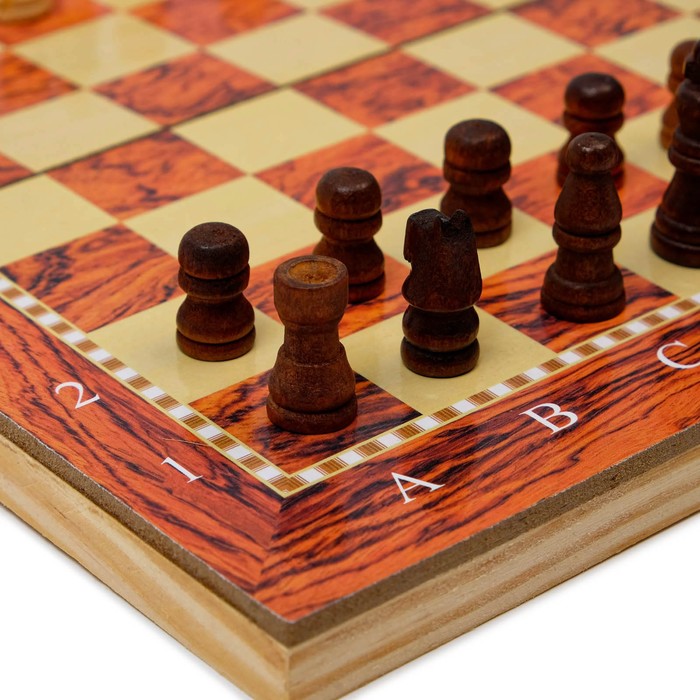 Настольная игра 3 в 1 "Монтел": нарды, шашки, шахматы, 24 х 24 см - фото 1887778193