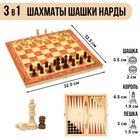 Настольная игра 3 в 1 "Падук": нарды, шахматы, шашки, 34 х 34 см - Фото 1