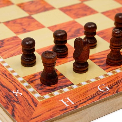 Настольная игра 3 в 1, набор: шахматы, шашки, нарды, 34×34 см