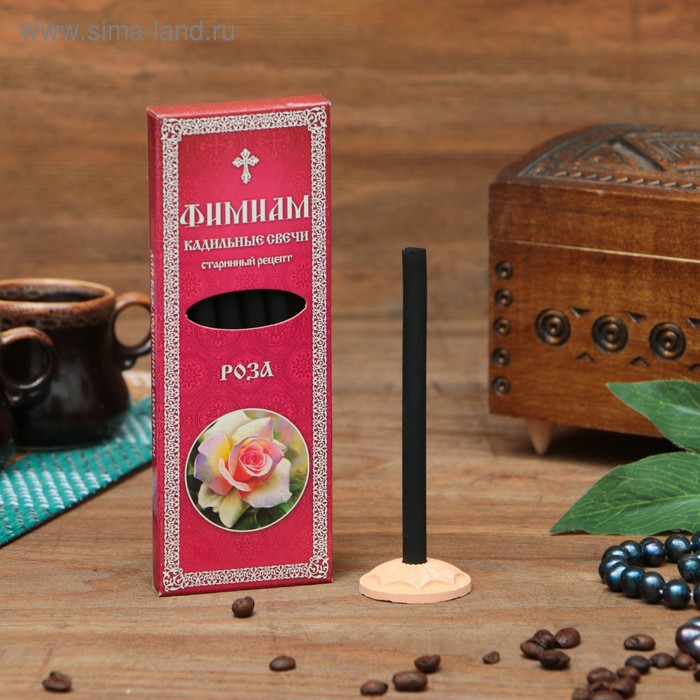 Набор традиционных русских благовоний Фимиам «Роза», 7шт+подставка - Фото 1