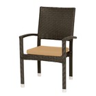 Кресло KLERMON, 65 × 58 × 95 см, с подушкой, плетение 8 -11 мм, штабелируемое, коричневое - Фото 1