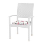 Кресло KLERMON, 65 × 58 × 95 см, с подушкой, плетение 8 -11 мм, штабелируемое, белое - Фото 1