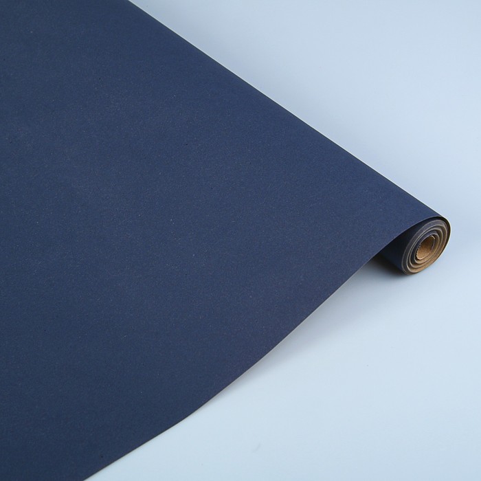 Бумага упаковочная крафт односторонняя «Синий», 0,7 х 10 м, 40 г/м² - Фото 1