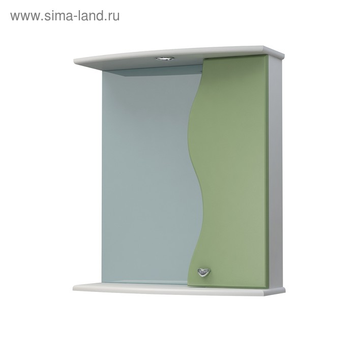 Шкаф-зеркало Флокс 60С бело-фисташковый правый - Фото 1