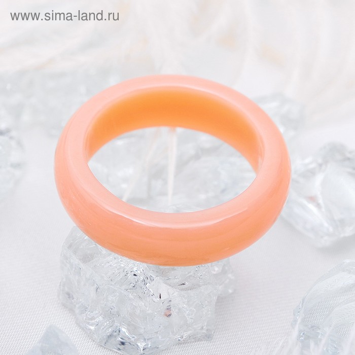 Кольцо гладкое «Агат оранжевый» 5мм, размер МИКС - Фото 1