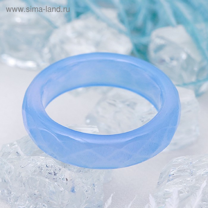 Кольцо «Агат сиренево-голубой» 5мм, размер МИКС (16-20) - Фото 1