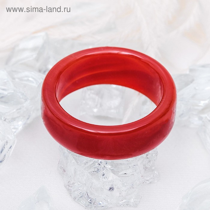 Кольцо гладкое «Агат коричневый» 8мм, размер МИКС ( с 17 по 20 размеры) - Фото 1